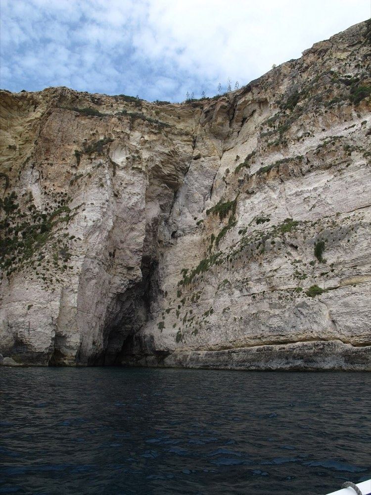 A fault in the cliffs near the Blue Grotto