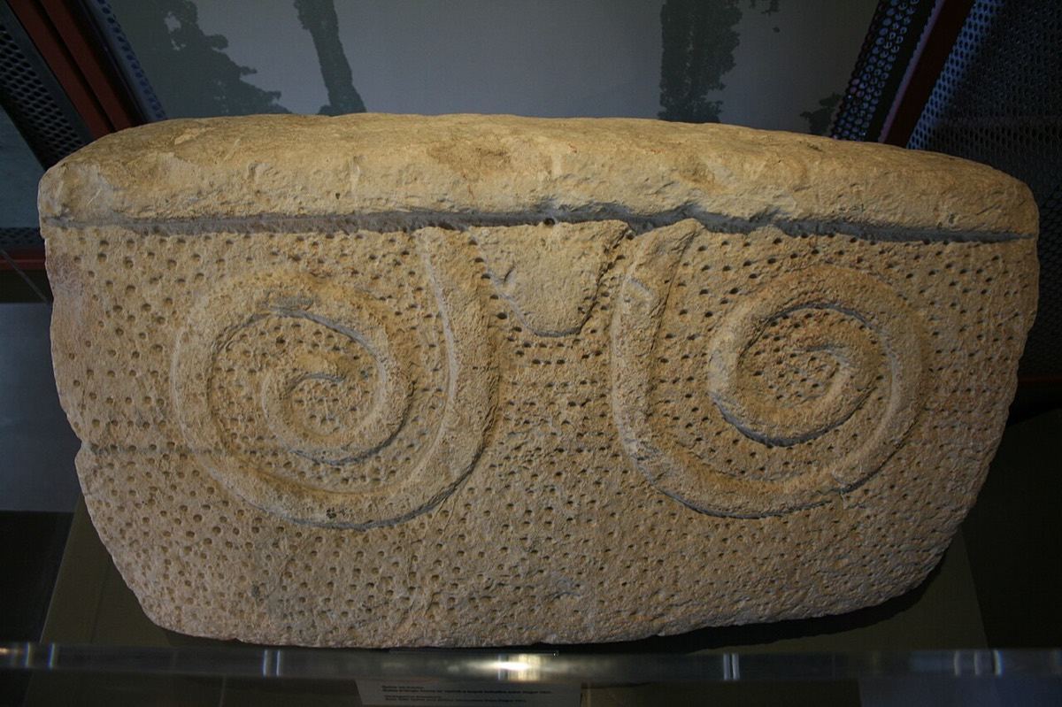 Temple block carved from Globigerina Limestone